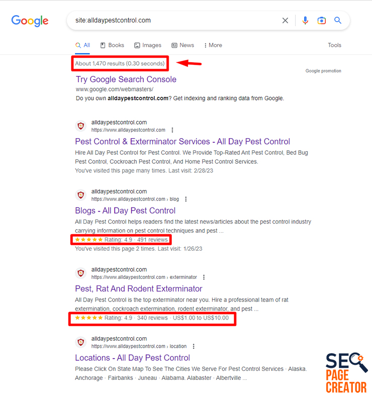 All Day Pest Control Search Results